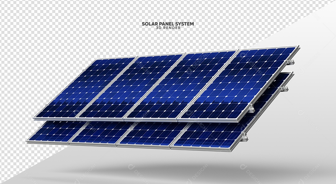 Elemento 3D Para Composição Placas de Energia Solar PSD