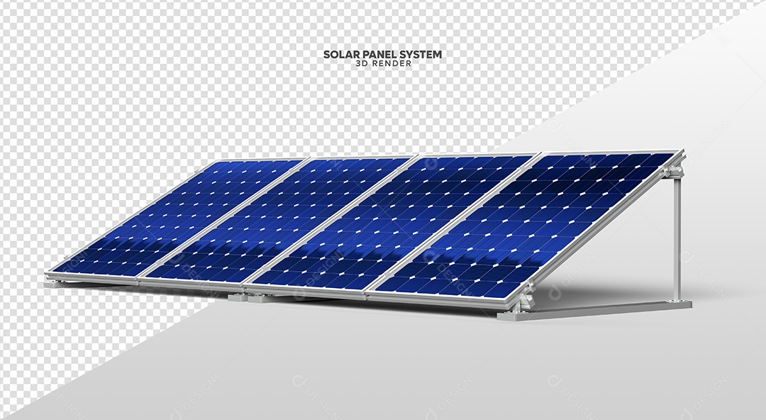 Elemento 3D Para Composição Placas de Energia Solar PSD