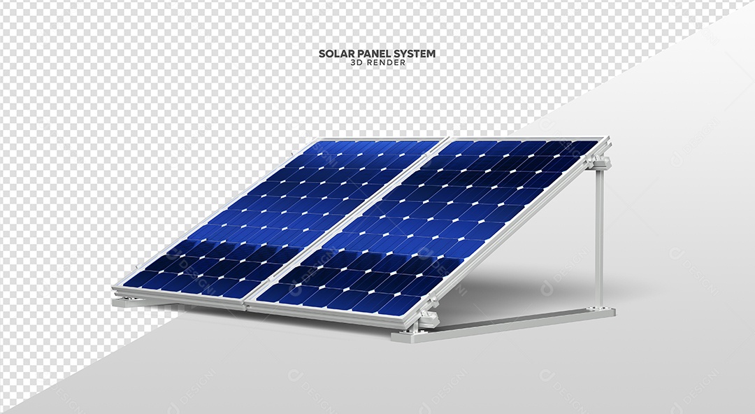 Elemento 3D Para Composição Placas de Energia Solar PSD