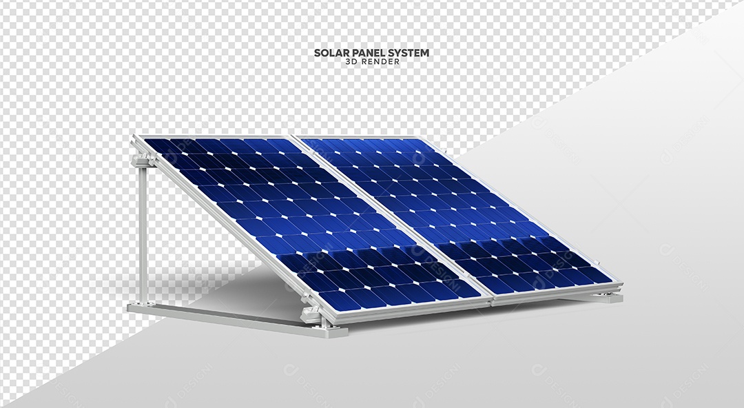 Elemento 3D Para Composição Placas de Energia Solar PSD