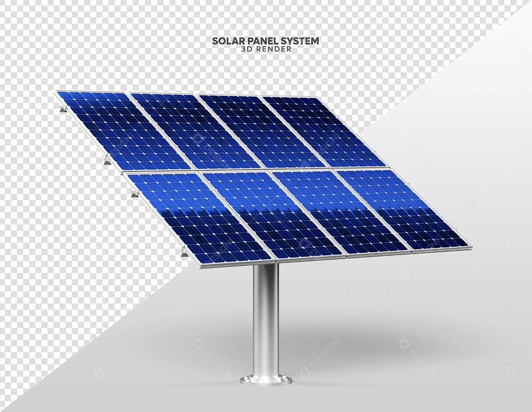 Elemento 3D Para Composição Placa de Energia Solar PSD
