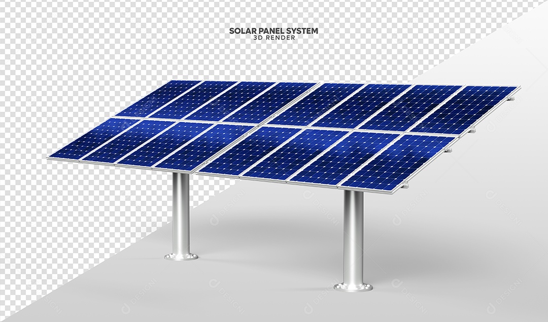 Elemento 3D Para Composição Placa de Energia Solar PSD