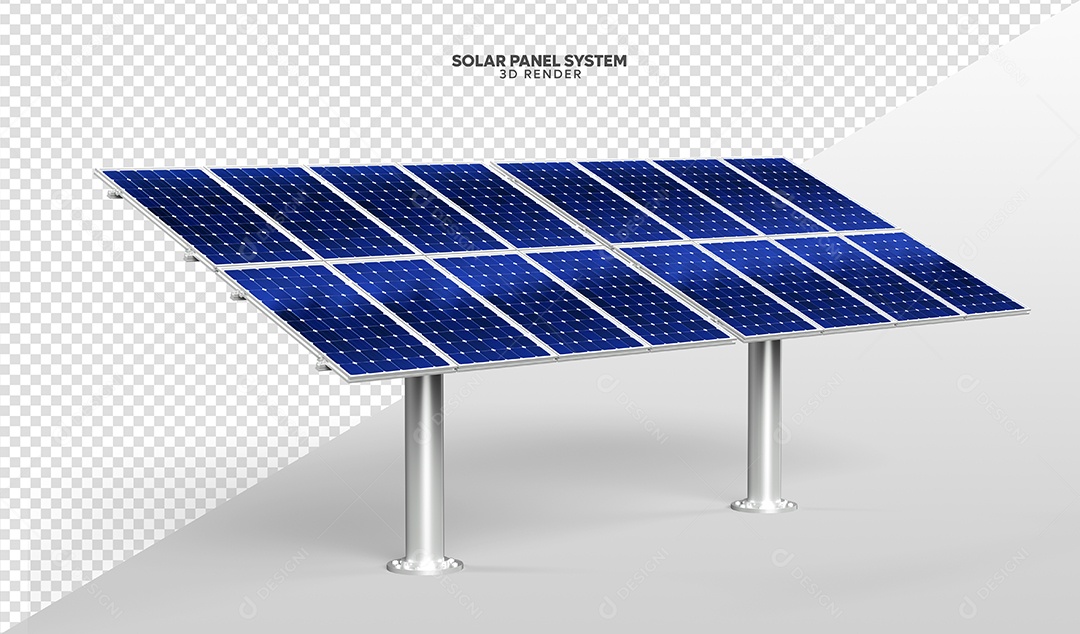 Elemento 3D Para Composição Placa de Energia Solar PSD