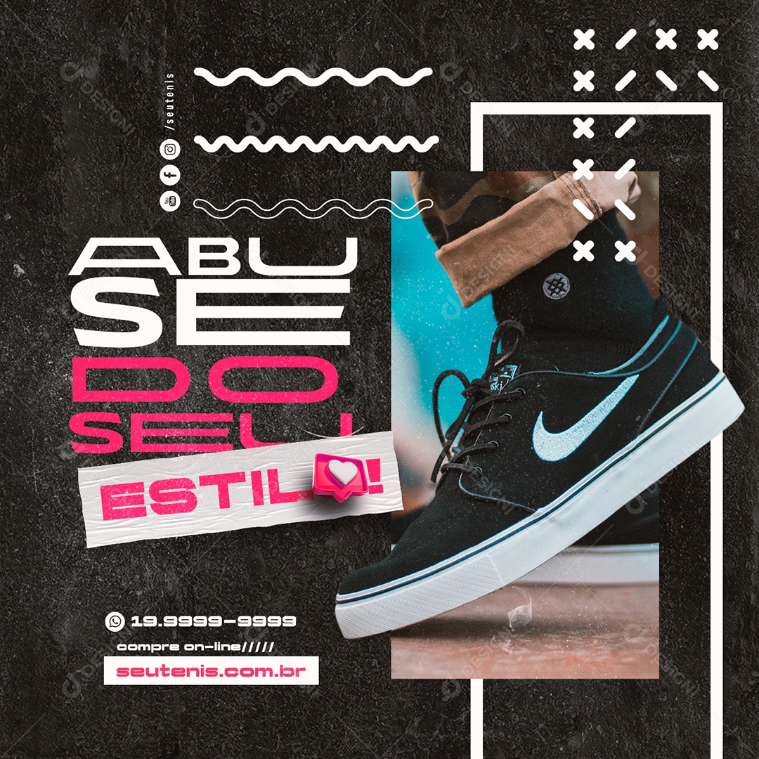Abuse do Seu Estilo Loja de Tênis Social Media PSD Editável