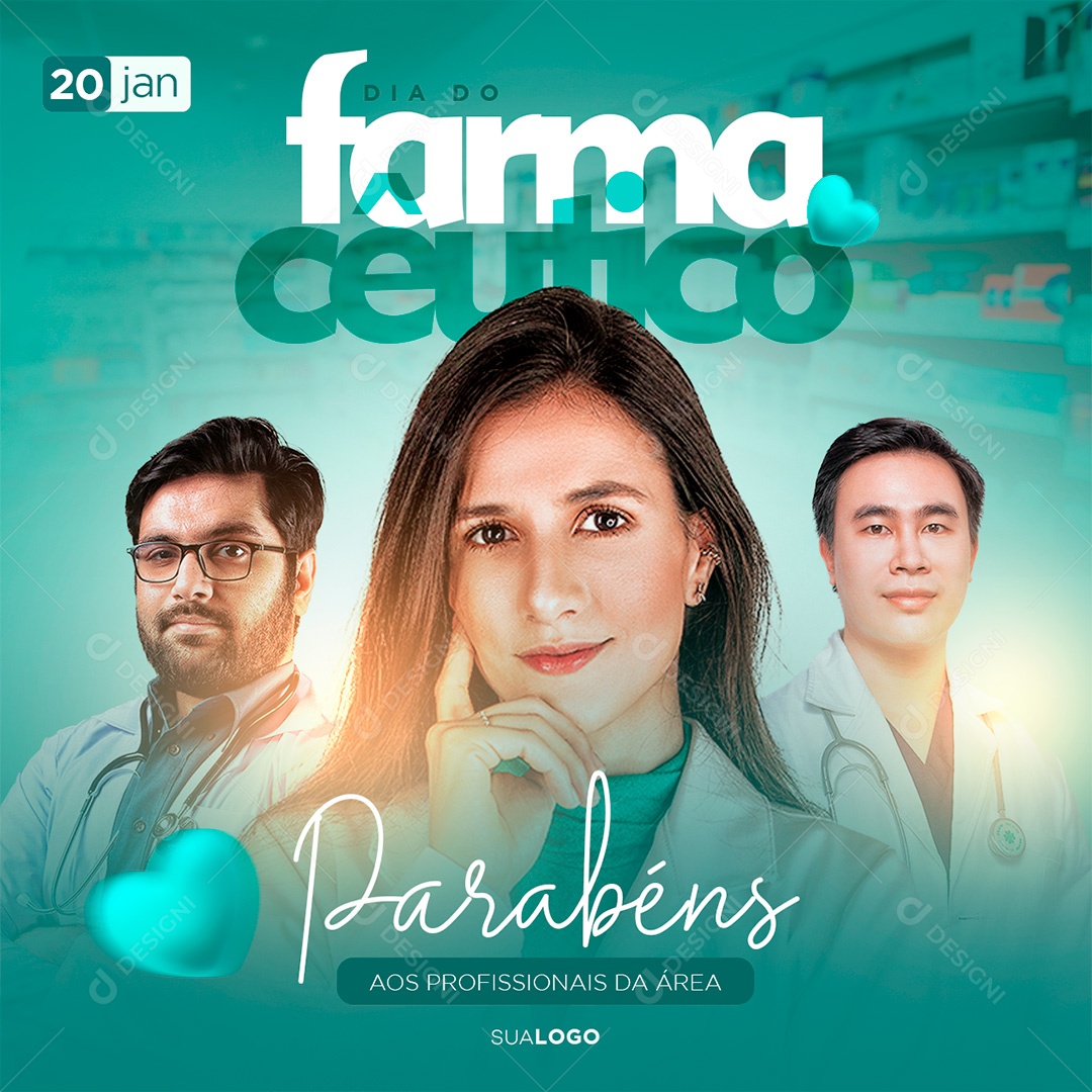 Post Dia Do Farmacêutico Social Media PSD Editável