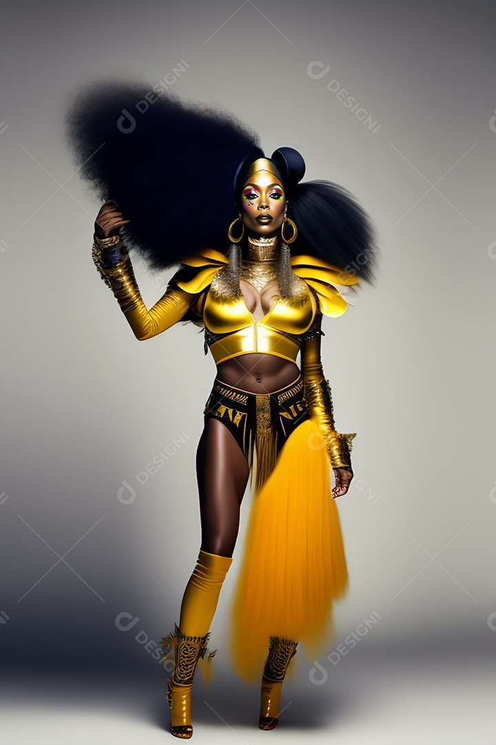 Linda mulher jovem usando fantasia de carnaval sobre fundo isolado