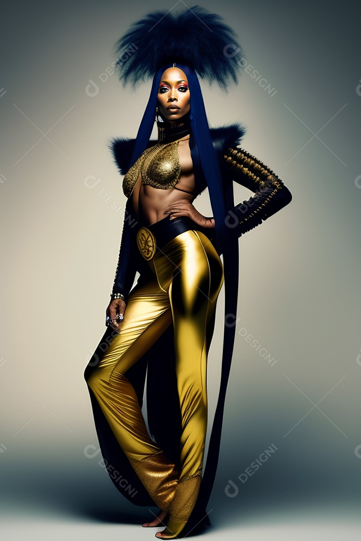 Linda mulher jovem usando fantasia de carnaval sobre fundo isolado