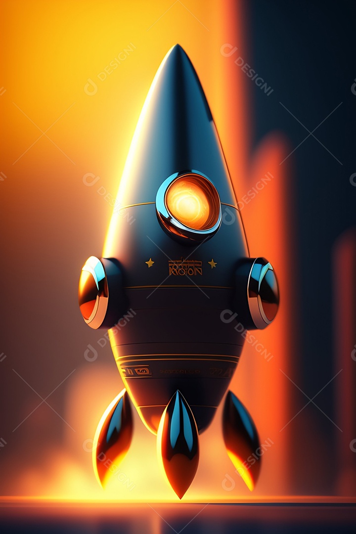 Lindo retrato de foguete decolando