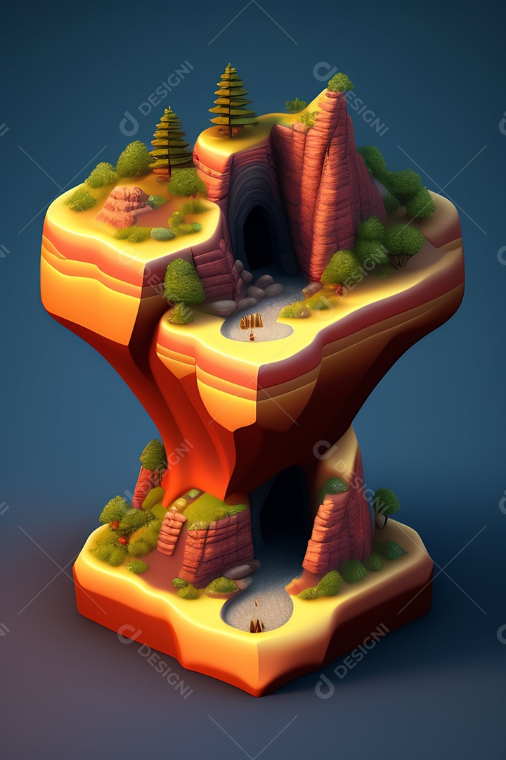 Paisagem sobre uma linda montanha