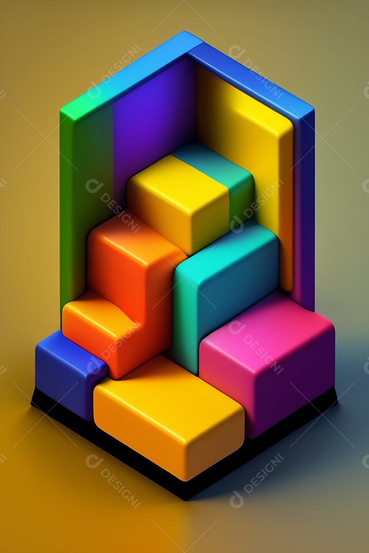 Interior do escritório em casa isométrica. Espaço de trabalho 3D com computador e móveis