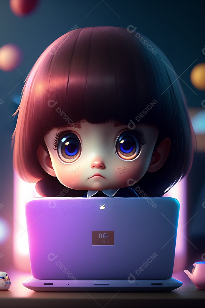 ilustração de mulher jovem inteligência artificial