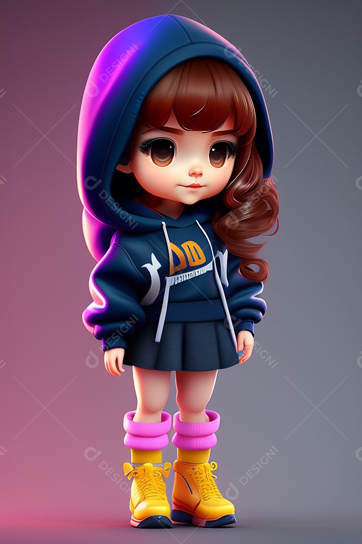 ilustração de mulher jovem inteligência artificial