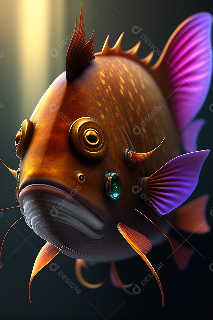 ilustração de peixe inteligência artificial