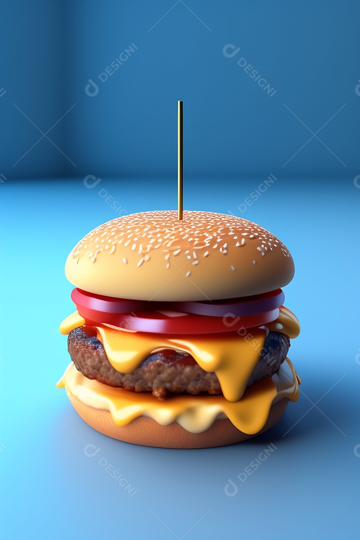 Hambúrguer sobre uma mesa madeira comida