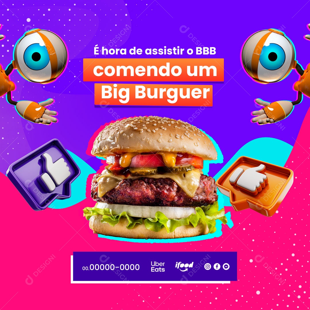 Hamburgueria Big Brother Social Media  PSD Editável