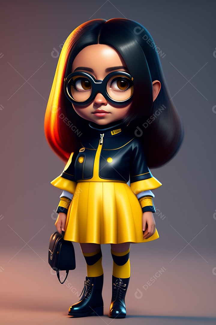 ilustração de mulher jovem inteligência artificial