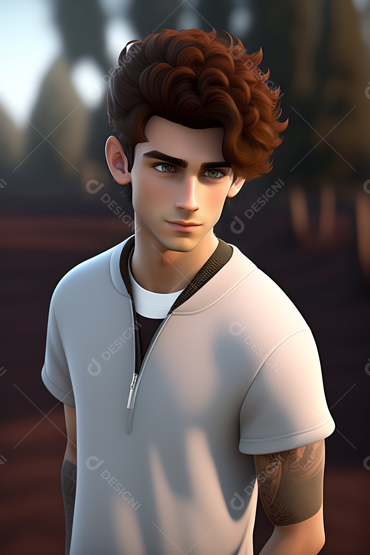 ilustração de homem jovem inteligência artificial