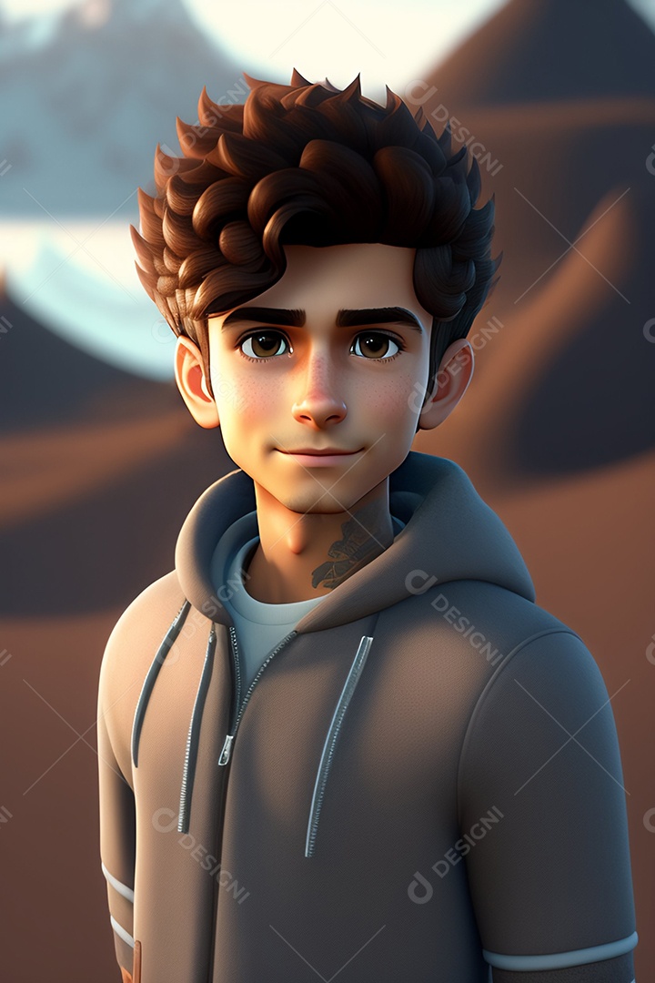 ilustração de homem jovem inteligência artificial