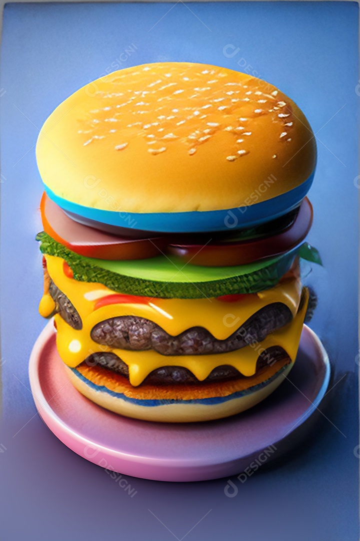 Hamburguer sobre uma mesa madeira comida