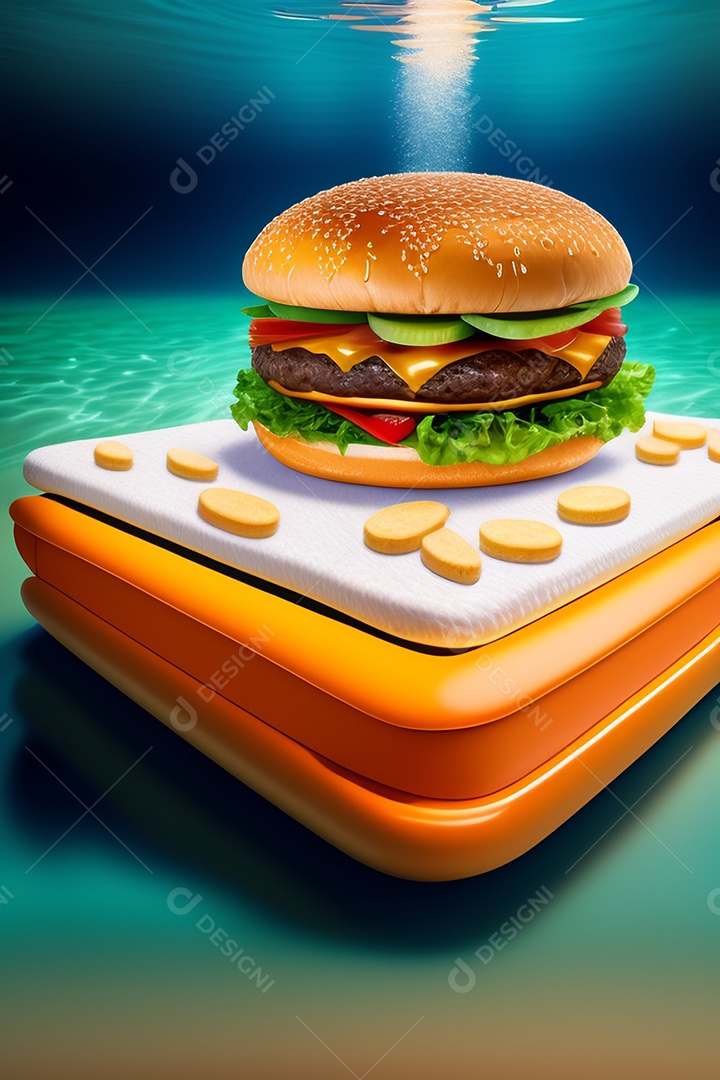 Hamburguer sobre uma mesa madeira comida