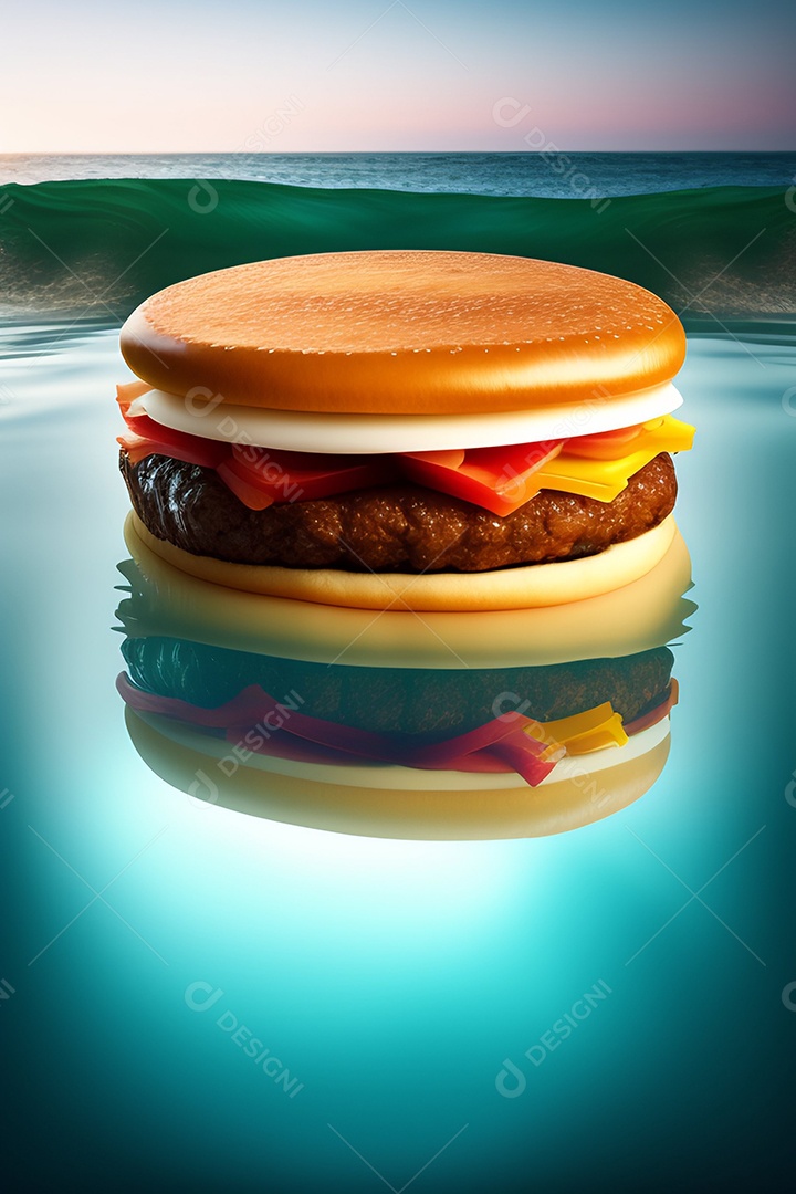 Hamburguer sobre uma mesa madeira comida