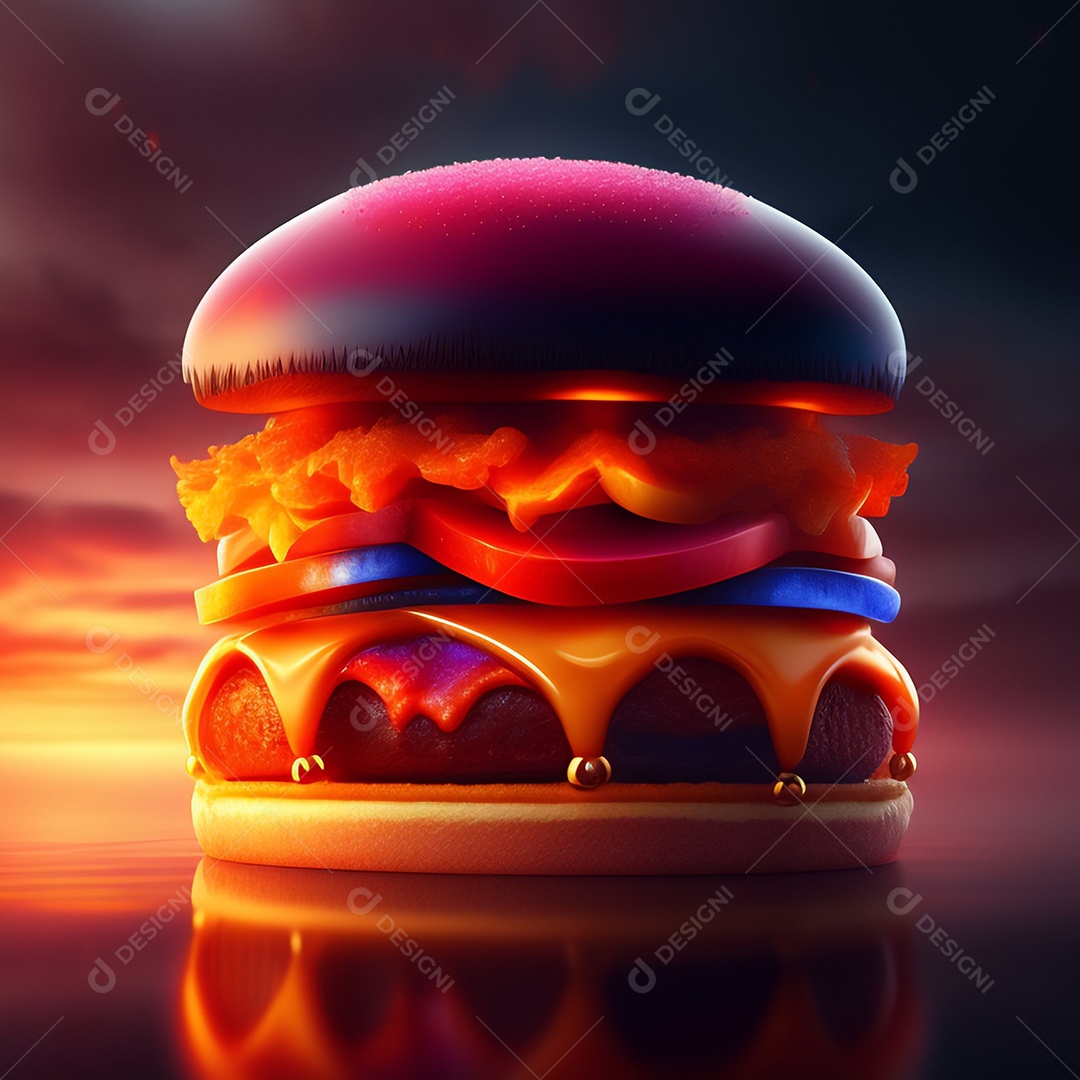 Hamburguer sobre uma mesa madeira comida