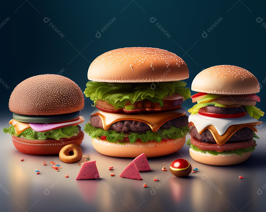 Hambúrguer sobre uma mesa madeira comida