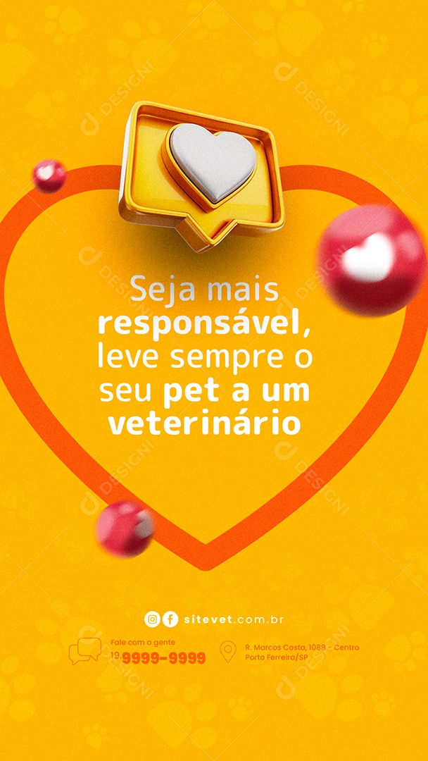 Story Seja Mais Responsável Clínica Veterinária Social Media PSD Editável