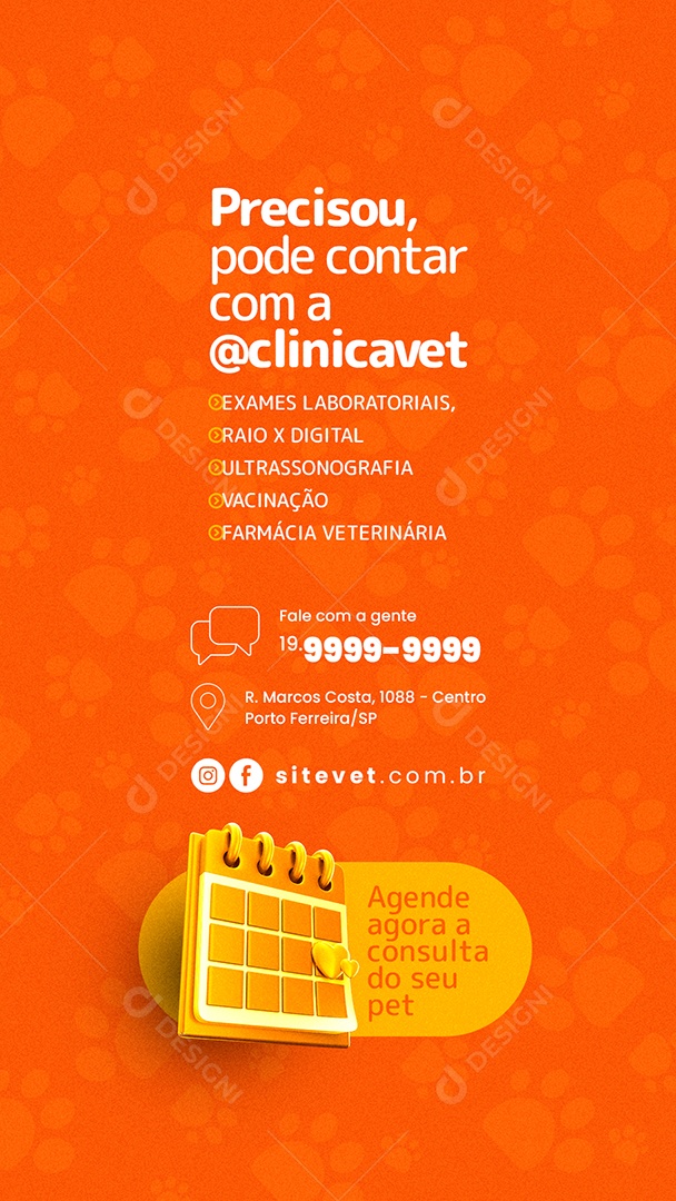 Story Precisou Pode Contar com a Clínica Veterinária Social Media PSD Editável