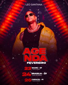 Flyer Agenda Fevereiro Léo Santana Social Media PSD Editável