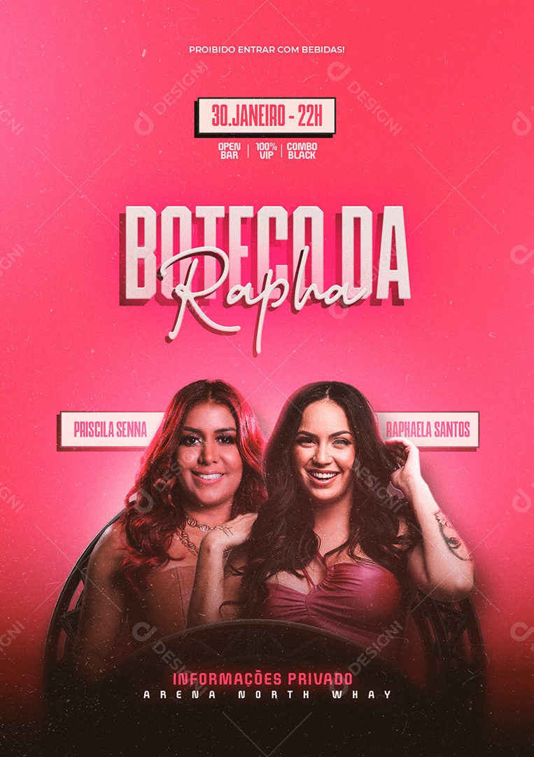 Boteco Da Rapha Priscila Senna Raphaela Santos Flyer Social Media PSD Editável