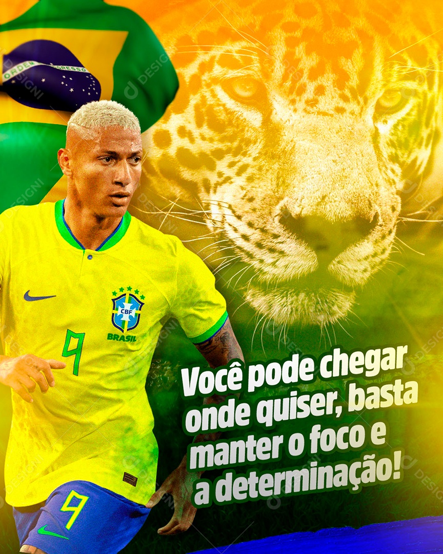 Post Richarlison Copa do Mundo Social Media PSD Editável
