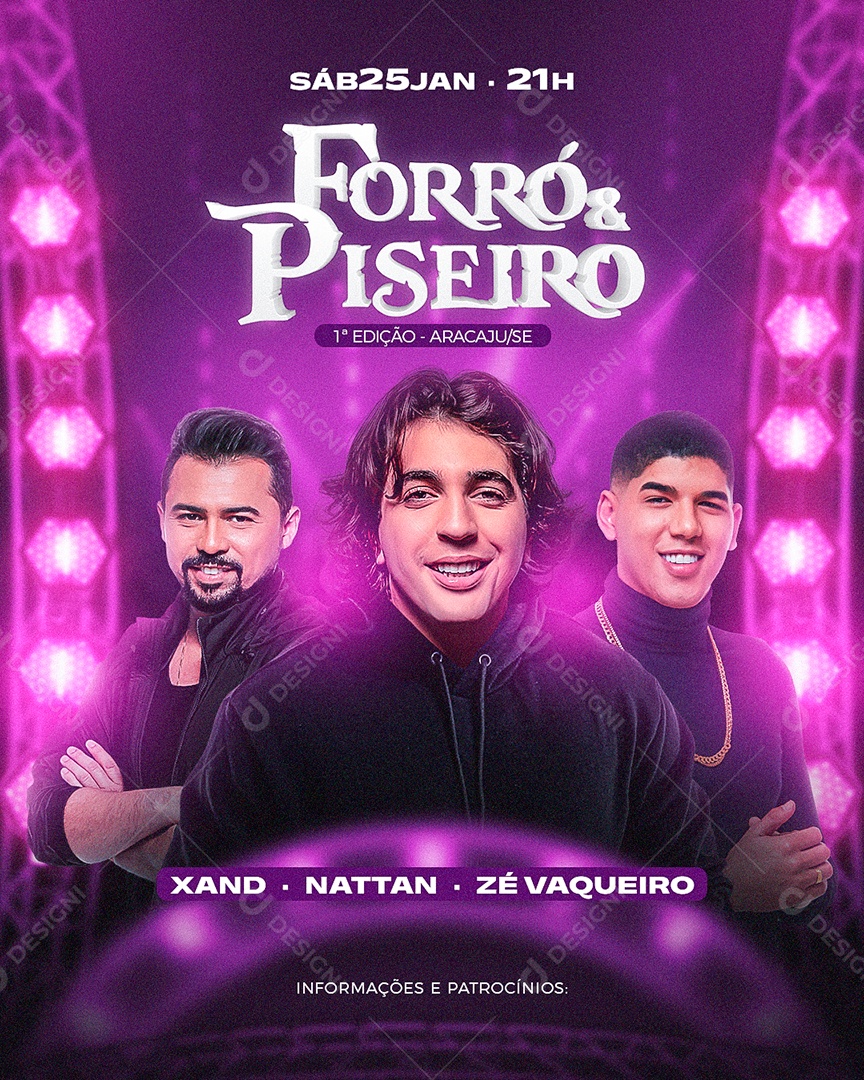 Post Flyer Forró e Piseiro Social Media PSD Editável
