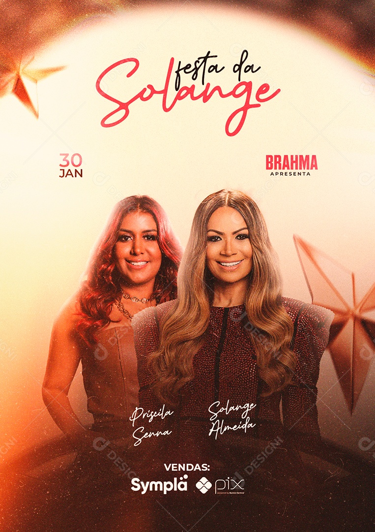 Festa da Solange Priscila Senna Solange Almeida Flyer Social Media PSD Editável
