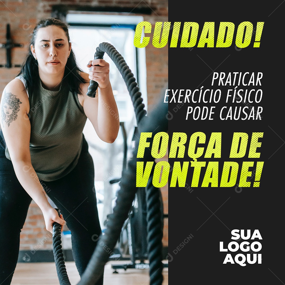 Post Academia Força de Vontade Social Media PSD Editável