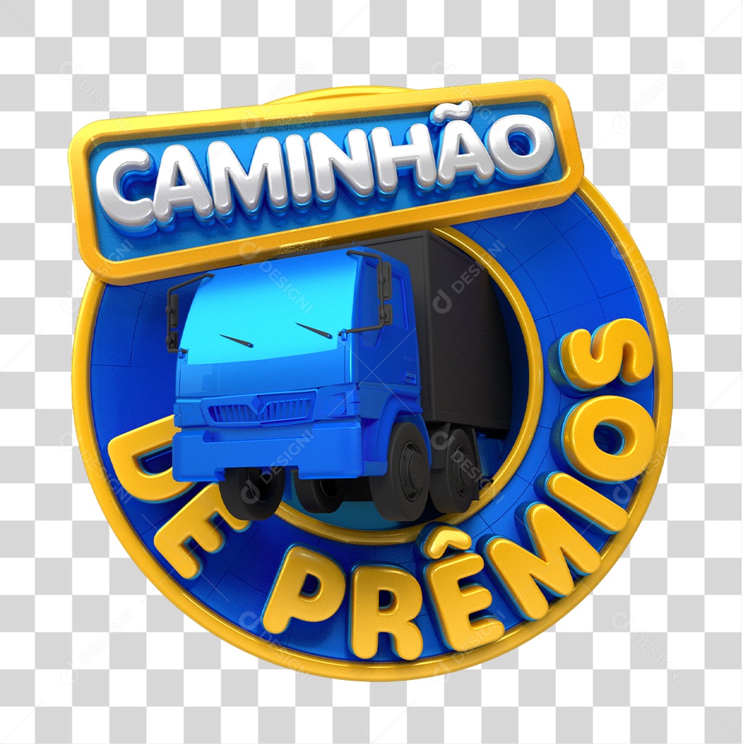 Selo 3D Para Composição Caminhão de Prêmios PNG Transparente