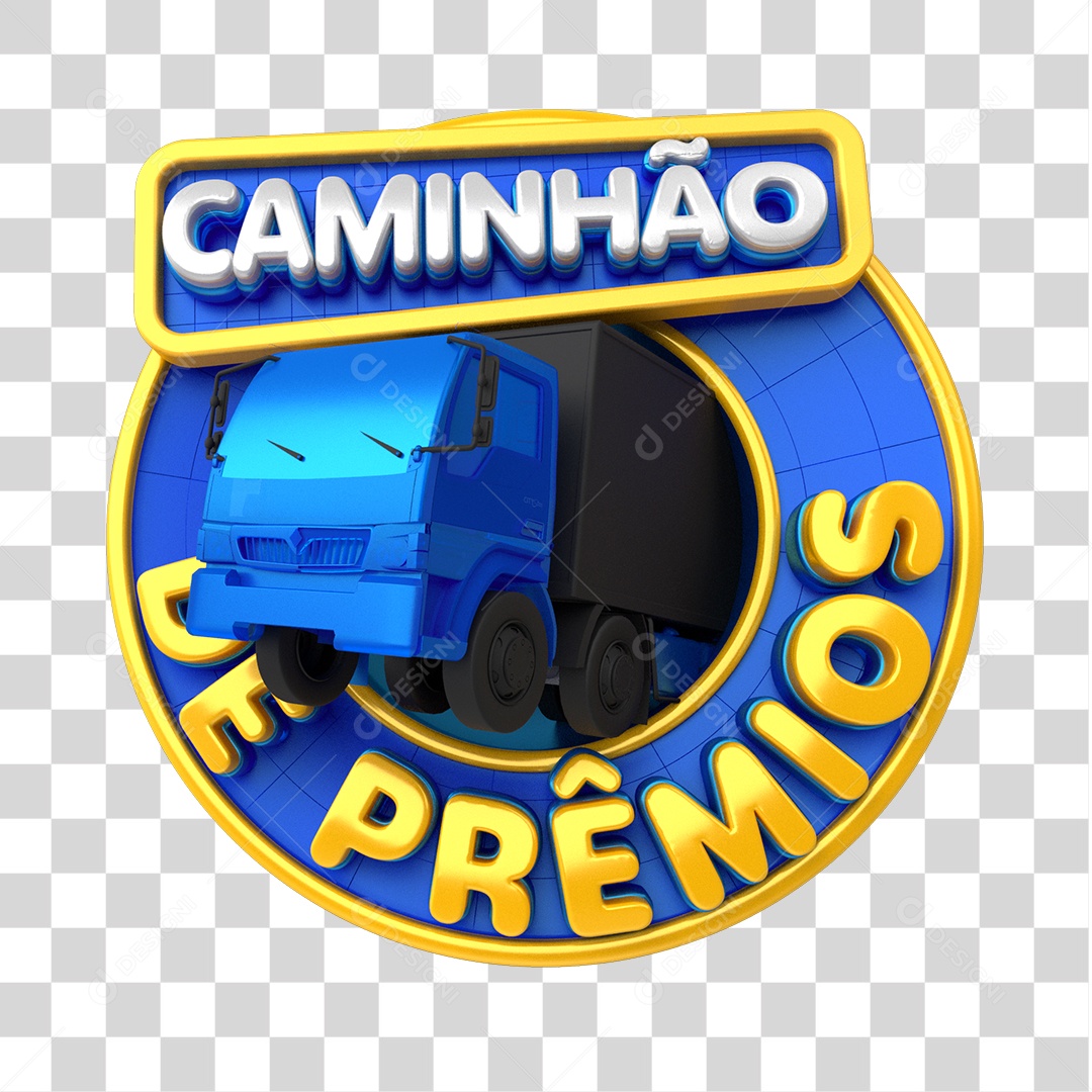 Selo 3D Para Composição Caminhão de Prêmios PNG Transparente
