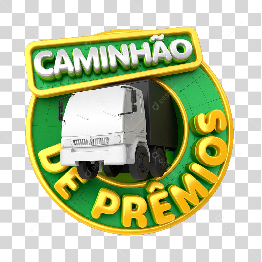 Selo 3D Para Composição Caminhão de Prêmios PNG Transparente