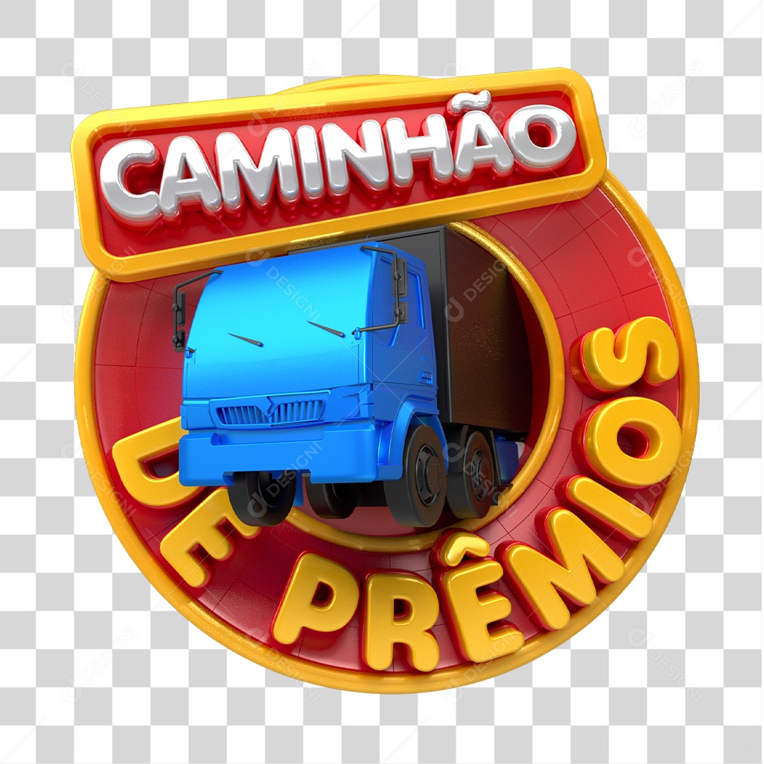 Selo 3D Para Composição Caminhão de Prêmios PNG Transparente