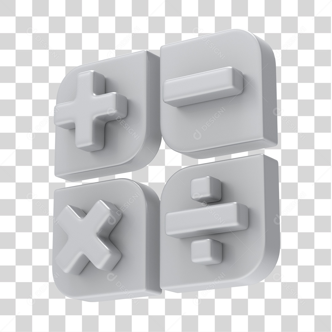 Ícones de Calculadora Branco 3D Para Composição PNG Transparente