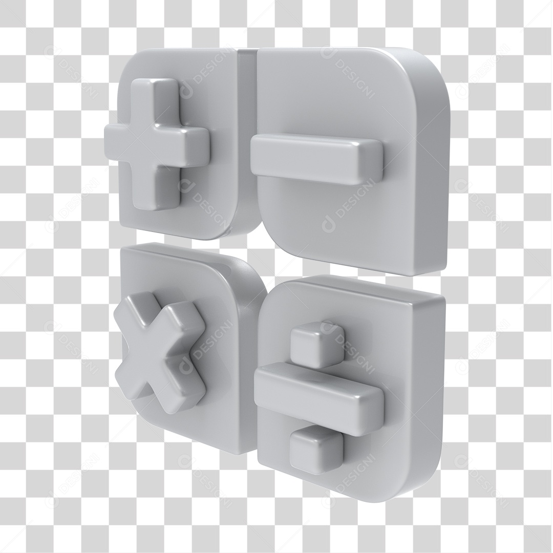 Ícones de Calculadora Branco 3D Para Composição PNG Transparente