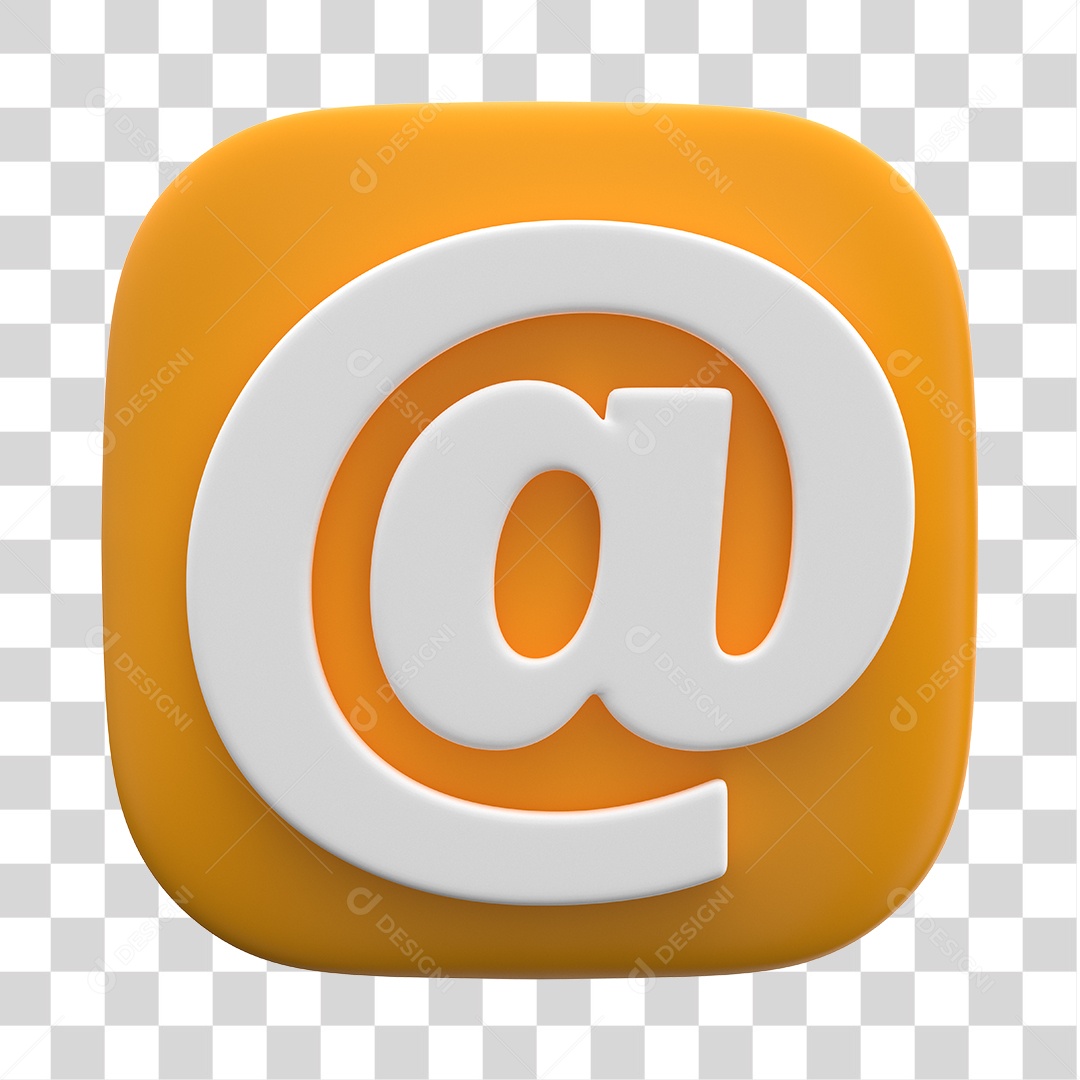 Ícone 3D Para Composição Arroba PNG Transparente