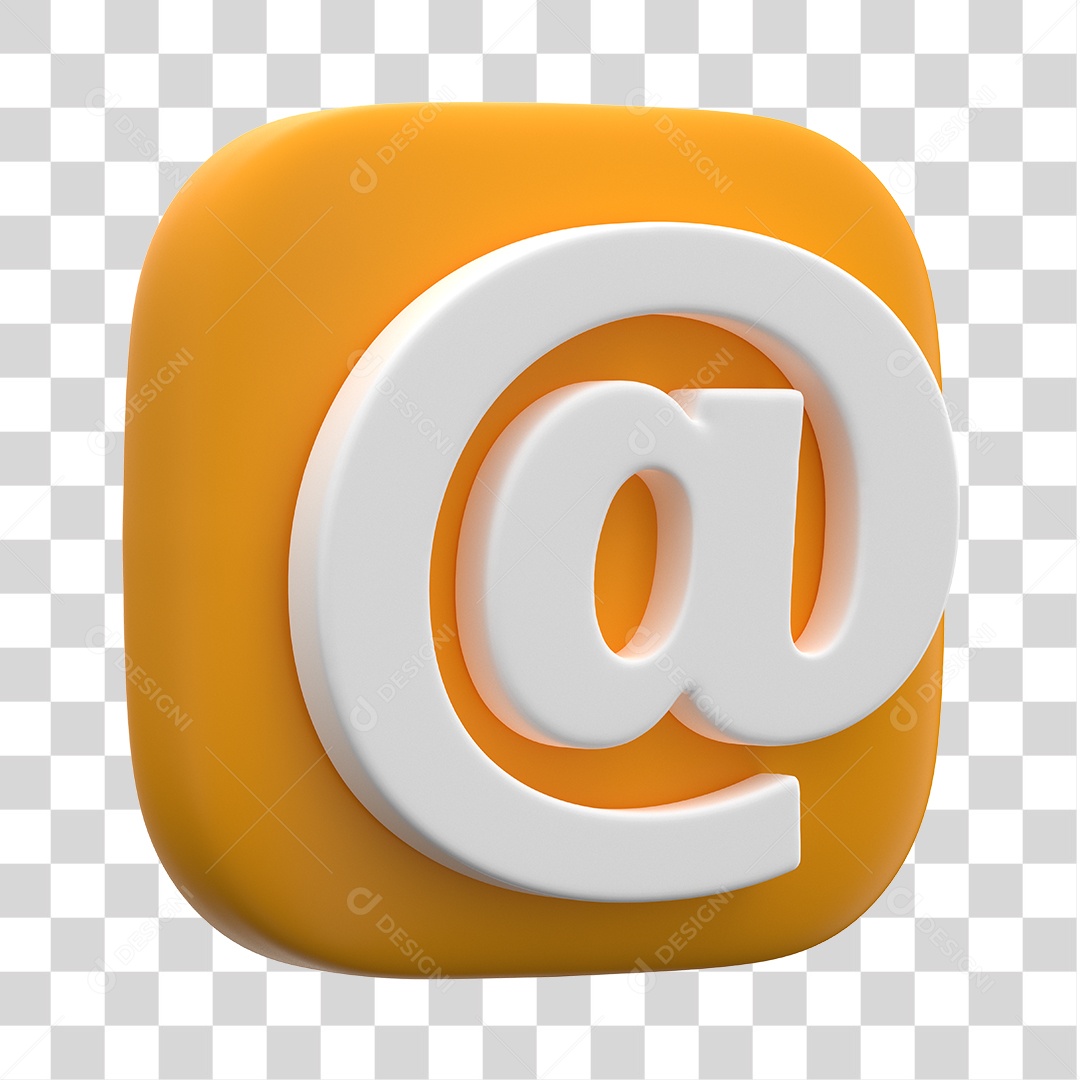 Ícone 3D Para Composição Arroba PNG Transparente