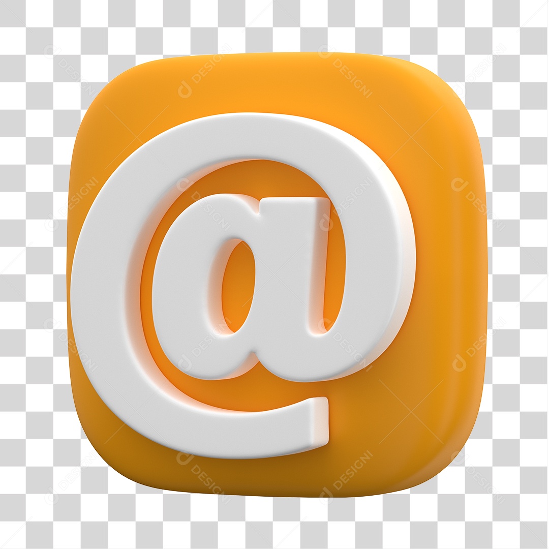 Ícone 3D Para Composição Arroba PNG Transparente