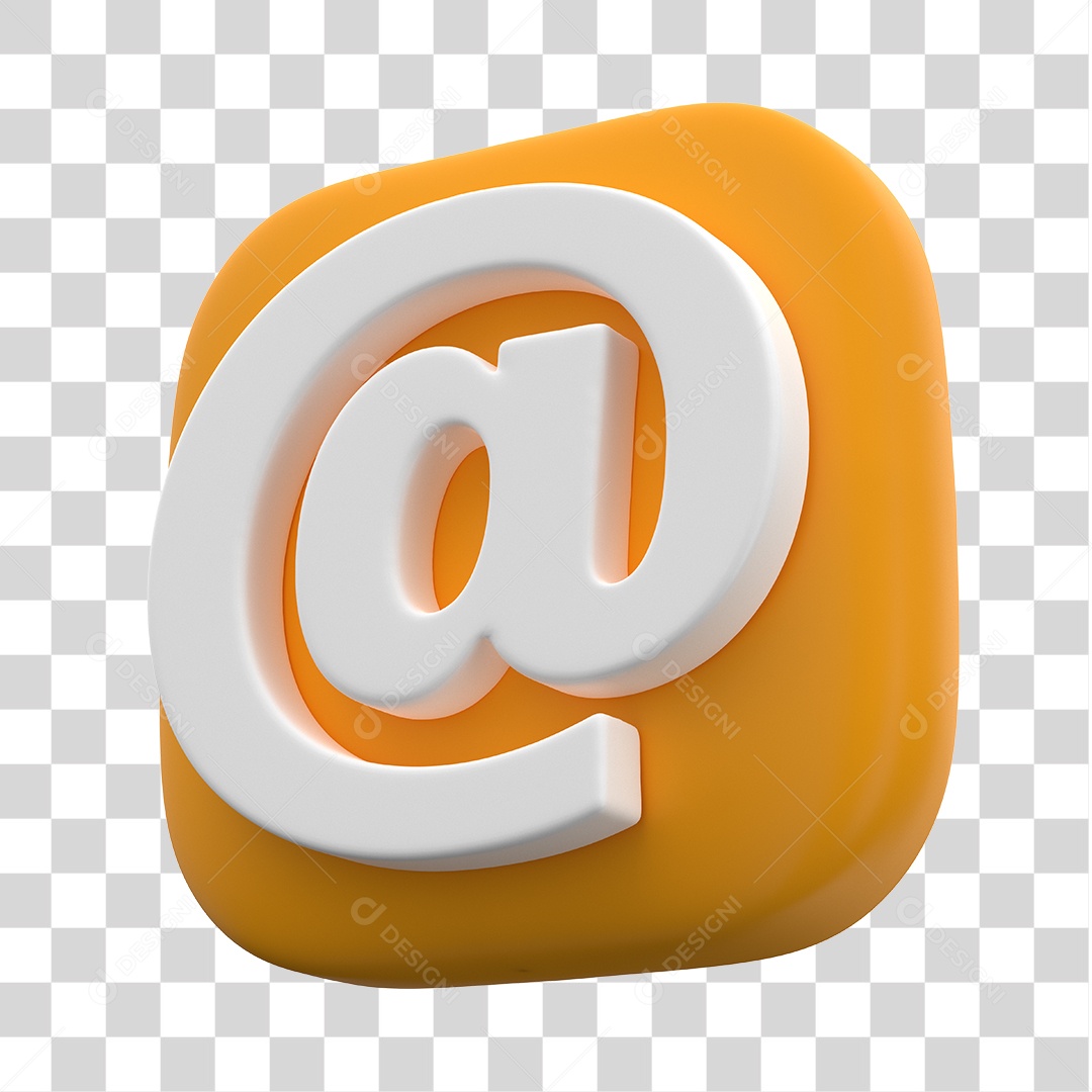 Ícone 3D Para Composição Arroba PNG Transparente