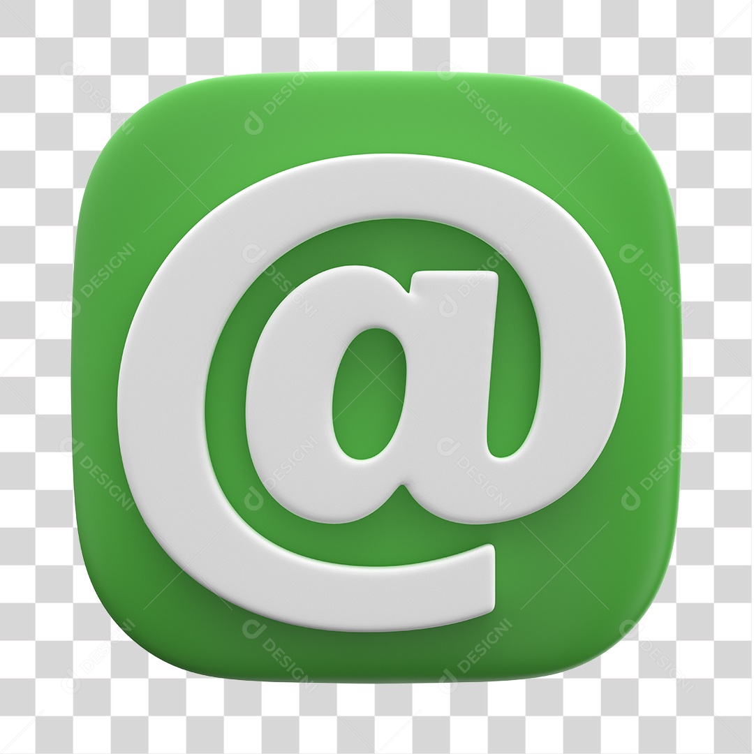 Ícone 3D Para Composição Arroba PNG Transparente