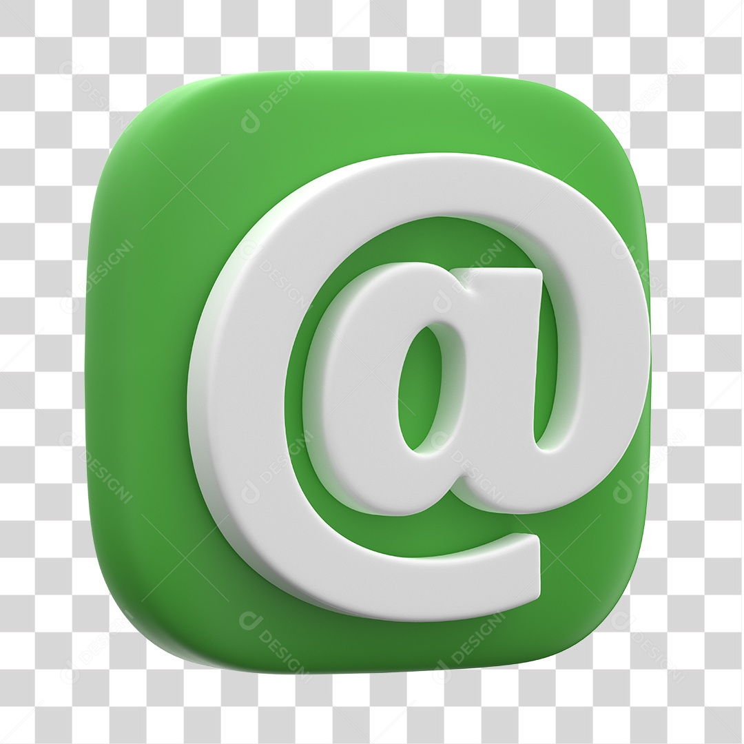 Ícone 3D Para Composição Arroba PNG Transparente