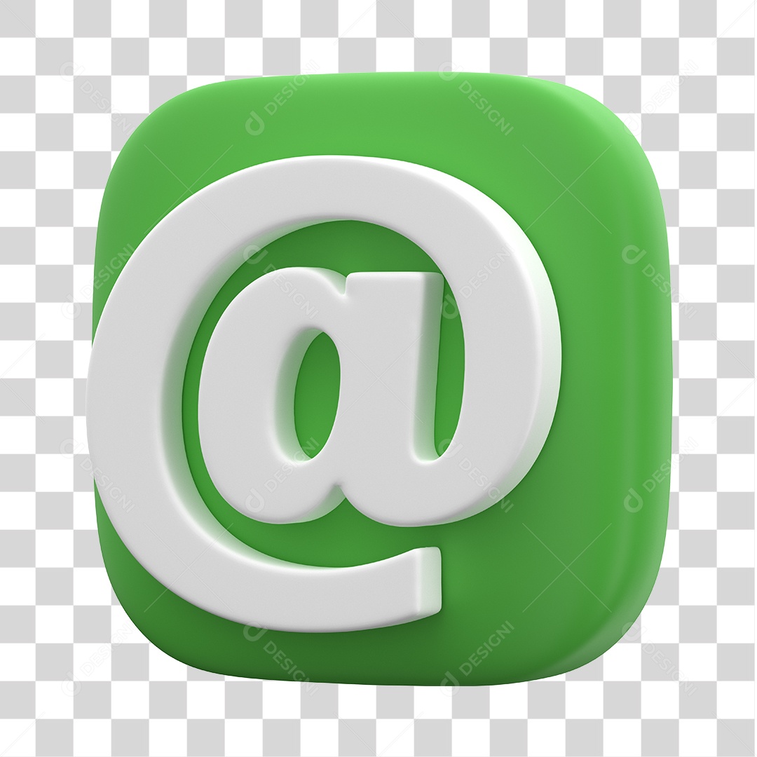 Ícone 3D Para Composição Arroba PNG Transparente