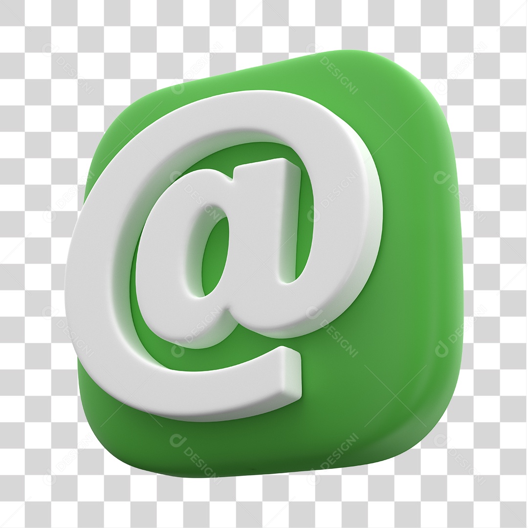 Ícone 3D Para Composição Arroba PNG Transparente