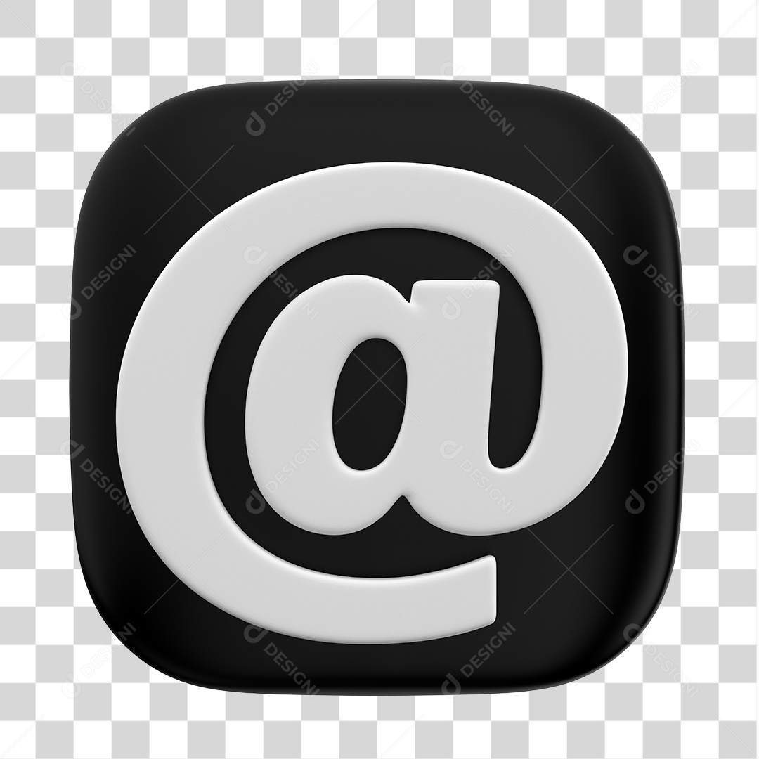 Ícone 3D Para Composição Arroba PNG Transparente